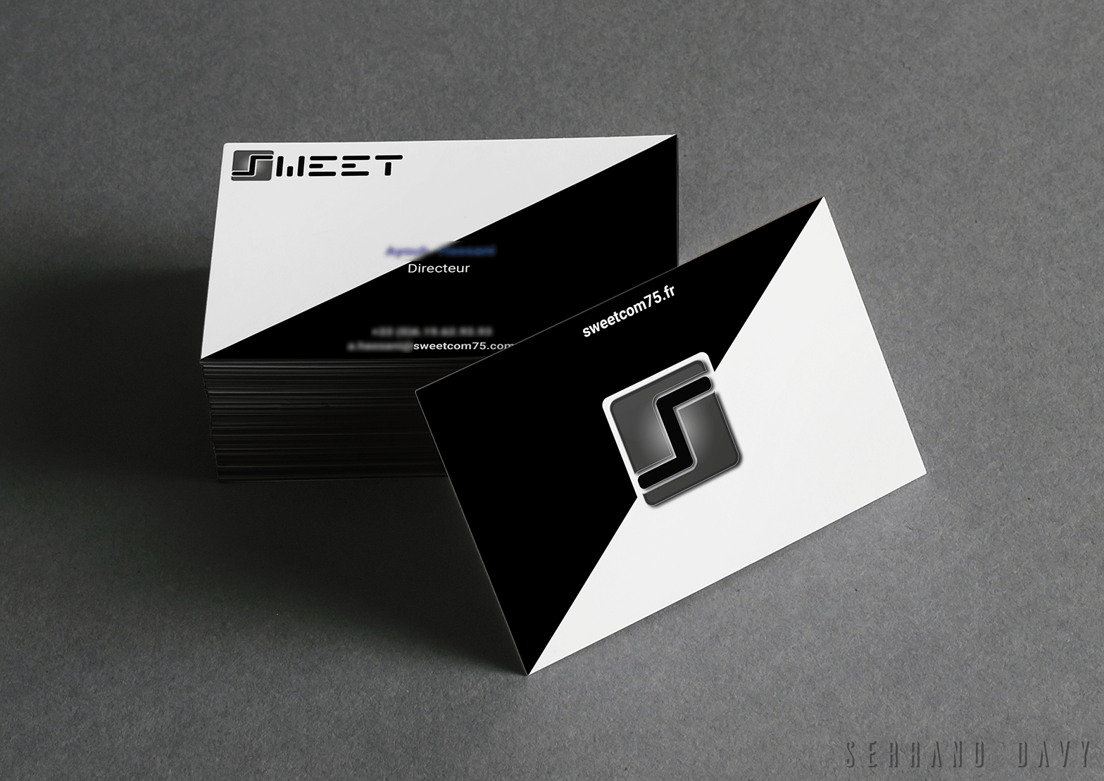 Mockup cartes de visite Sweetcom75